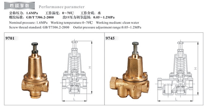 埃美柯可調式減壓閥9745/9701